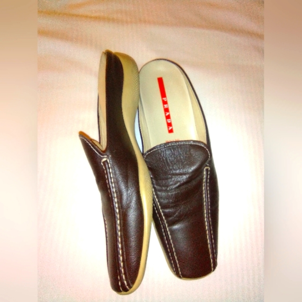 Prada Men's Slides | Dark Brown | Size 8 | Slip- On | Beautifully Handcrafted |